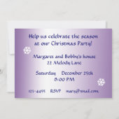 Blue Winter Pond Weihnachts-Party Einladung (Rückseite)