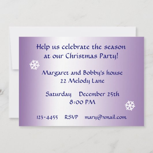 Blue Winter Pond Weihnachts-Party Einladung (Rückseite)
