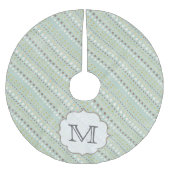 Blue Winter Punkt Monogram Urspantrock Polyester Weihnachtsbaumdecke (Vorderseite)