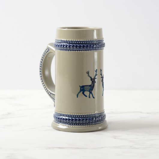 Blue Winter Rentiers Tasse (Vorderseite Links)