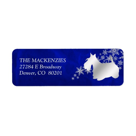 Blue Winter Scottish Terrier Rücksendeadresse (Vorne)