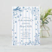 Blue Winter Snow in Love Bridal Shower Einladung (Stehend Vorderseite)