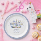 Blue Winter Snow It Take A Village Baby Shower  Pappteller (Party)