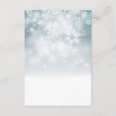 Blue Winter Snow Modern Wedding Details Begleitkarte (Rückseite)
