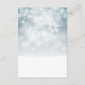 Blue Winter Snow Moderne Empfang Hochzeit Begleitkarte (Rückseite)