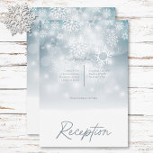 Blue Winter Snow Moderne Empfang Hochzeit Begleitkarte