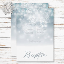 Blue Winter Snow Moderne Empfang Hochzeit