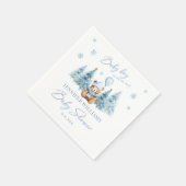 Blue Winter Snow Teddy Bear Baby Boy Duschpapier Serviette (Ecke)