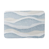 Blue Winter Snowfall Wave Personalized Pattern Badematte (Vorderseite)