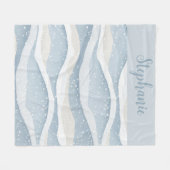 Blue Winter Snowfall Wave Personalized Pattern Fleecedecke (Vorderseite (Horizontal))