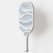 Blue Winter Snowfall Wave Personalized Pattern Pickleball Schläger (Links)
