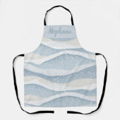 Blue Winter Snowfall Wave Personalized Pattern Schürze (Vorderseite)