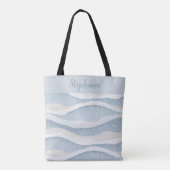 Blue Winter Snowfall Wave Personalized Pattern Tasche (Rückseite)