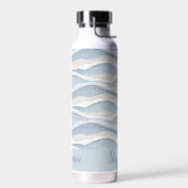 Blue Winter Snowfall Wave Personalized Pattern Trinkflasche (Links)