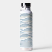 Blue Winter Snowfall Wave Personalized Pattern Trinkflasche (Rechts)