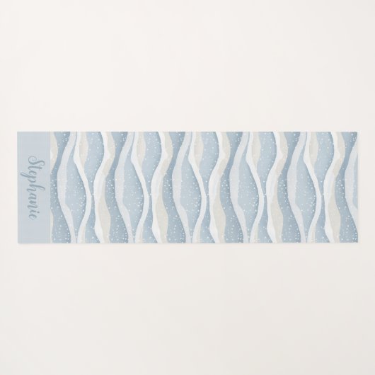 Blue Winter Snowfall Wave Personalized Pattern Yogamatte (Rückseite (Horizontal))