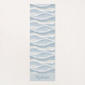 Blue Winter Snowfall Wave Personalized Pattern Yogamatte (Rückseite)