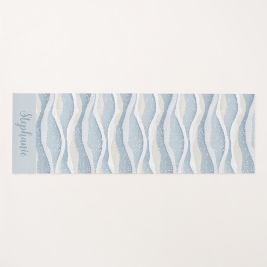 Blue Winter Snowfall Wave Personalized Pattern Yogamatte (Vorderseite (Horizontal))