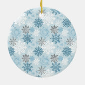 Blue Winter Snowflake Baby's First Christmas Keramik Ornament (Hinten)
