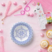 Blue Winter Snowflake Lace Edge Pappteller (Party)