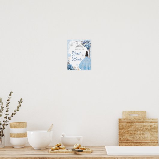 Blue Winter Snowflake Mis Quince Gästebuch (Küche)