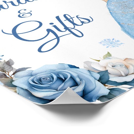 Blue Winter Snowflake Mis Quince Karten & Geschenk Poster (Ecke)
