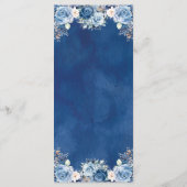 Blue Winter Snowflake Mis Quince Menükarte (Rückseite)