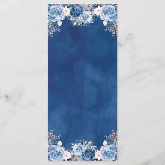 Blue Winter Snowflake Mis Quince Menükarte (Rückseite)