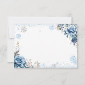 Blue Winter Snowflake Mis Quince QR Code UAWG RSVP Karte (Rückseite)