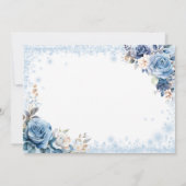 Blue Winter Snowflake Mis Quince Save the Date Einladung (Rückseite)