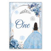 Blue Winter Snowflake Mis Quince Tischnummer (Rückseite)