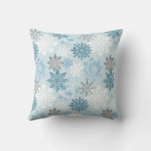 Blue Winter Snowflake Personalisiertes Baby Foto Kissen (Rückseite)