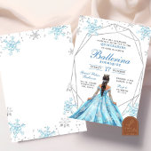 Blue Winter Snowflake Princess Quinceanera Einladung