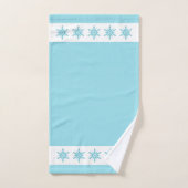 Blue Winter Snowflakes Badhandtuch Set (Handtuch)