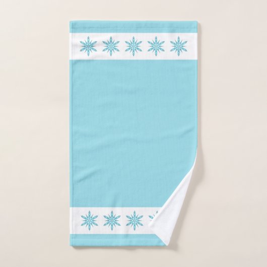 Blue Winter Snowflakes Badhandtuch Set (Handtuch)