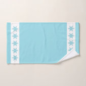 Blue Winter Snowflakes Badhandtuch Set (Handtuch)