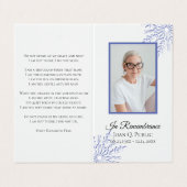 Blue Winter Snowflakes Beerdigungsgebet Visitenkarten (Außenseite Aufgefaltet)