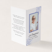 Blue Winter Snowflakes Beerdigungsgebet Visitenkarten (Vorderseite)