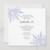Blue Winter Snowflakes Bridal Dusche Einladung (Vorderseite)