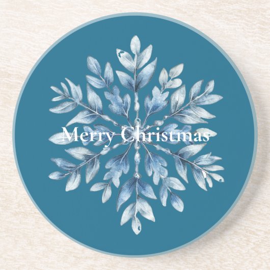 Blue Winter Snowflakes Getränkeuntersetzer (Vorne)