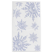 Blue Winter Snowflakes Happy Holidays Kleine Geschenktüte (Rückseite)