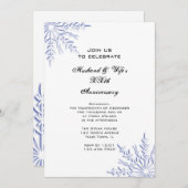 Blue Winter Snowflakes Jubiläum Party einladen Einladung (Vorne/Hinten)