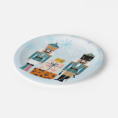 Blue Winter Snowflakes Nutcracker Baby Dusche Pappteller (Schrägansicht)