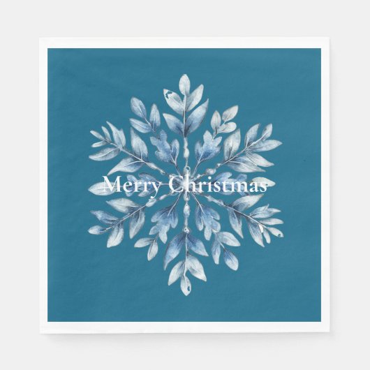 Blue Winter Snowflakes Serviette (Vorderseite)
