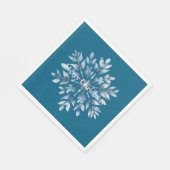 Blue Winter Snowflakes Serviette (Ecke)