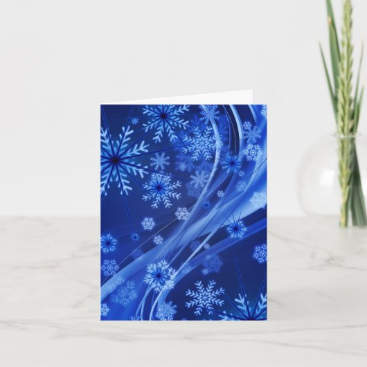 Blue Winter Snowflakes Weihnachten (Vorderseite)