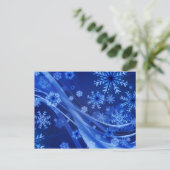 Blue Winter Snowflakes Weihnachten (Stehend Vorderseite)