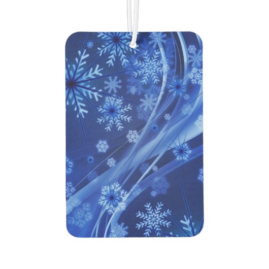 Blue Winter Snowflakes Weihnachten Autolufterfrischer (Rückseite)