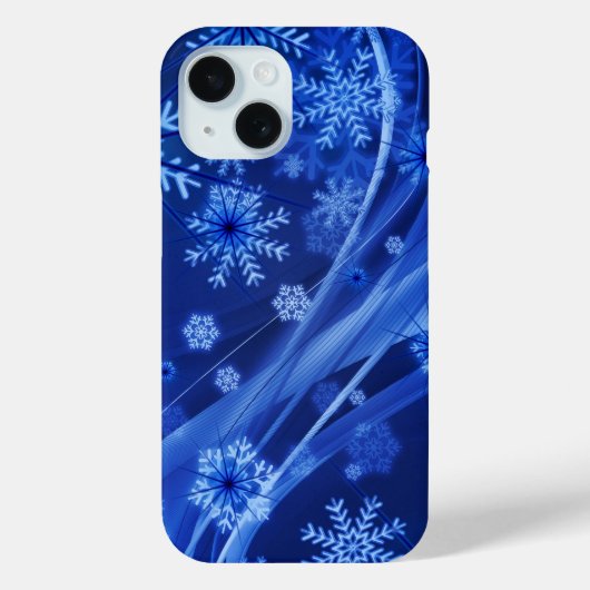 Blue Winter Snowflakes Weihnachten Case-Mate iPhone Hülle (Rückseite)