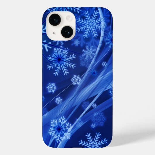 Blue Winter Snowflakes Weihnachten Case-Mate iPhone Hülle (Rückseite)